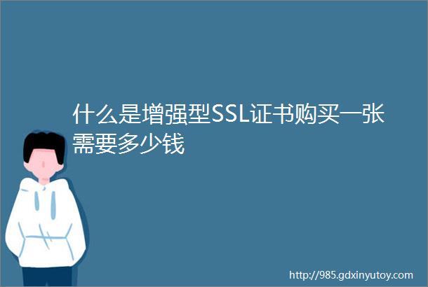 什么是增强型SSL证书购买一张需要多少钱