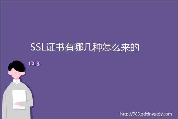 SSL证书有哪几种怎么来的